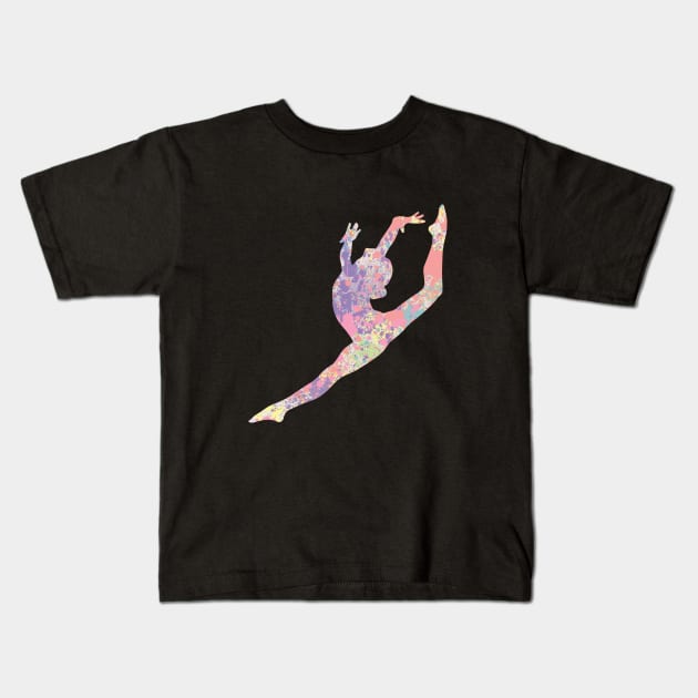 Leap Silhouette Kids T-Shirt by sportartbubble